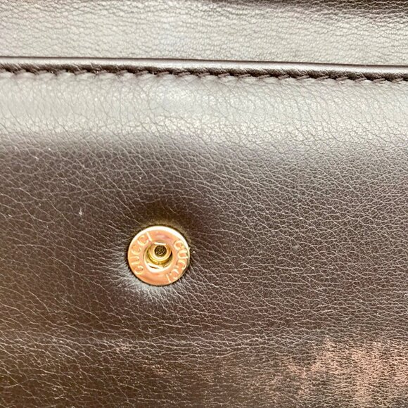 Gucci Dark Brown Leather Long Tri-Fold Wallet - Picture 12 of 12